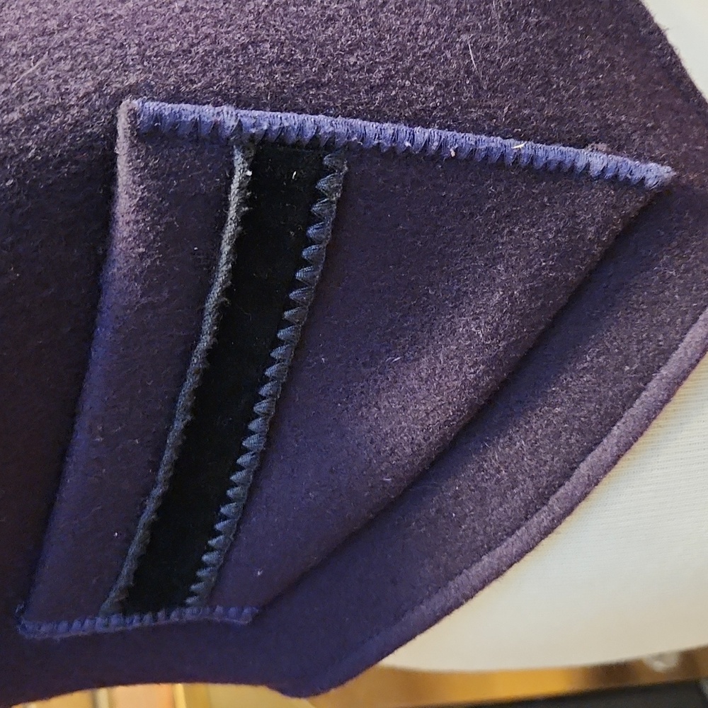 Coloratura Vintage Purple Black Wool Vest Size Small Velvet Embroidery - Picture 4 of 16